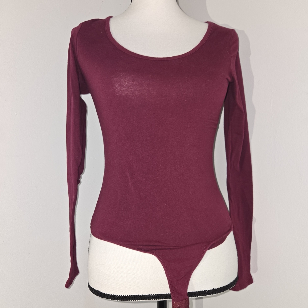 Red Fitted Buttoned Bodysuit
